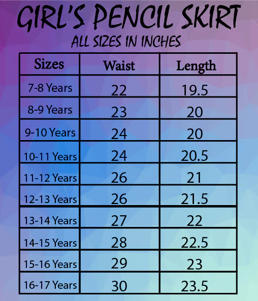 Girls’ Knee Length Pencil Skirt | Smart School Uniform Skirt | Stretch Scuba Fabric | Elastic Waist, Comfortable Fit