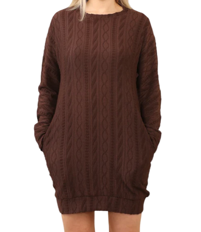 Women's Elegant Cable Knit Bodycon Dress