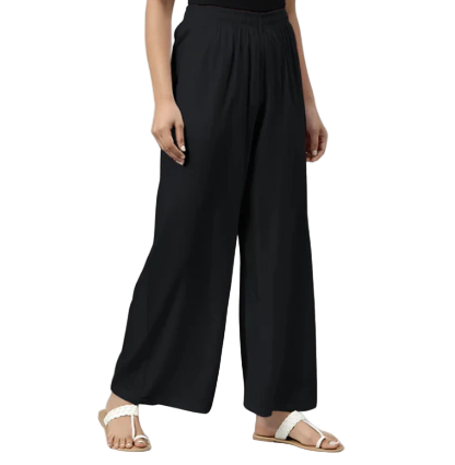 Women's Wide Leg Palazzo Trousers – Elastic Waist, Soft & Stretchy Lounge and Casual Pants