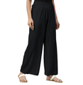 Women's Wide Leg Palazzo Trousers – Elastic Waist, Soft & Stretchy Lounge and Casual Pants