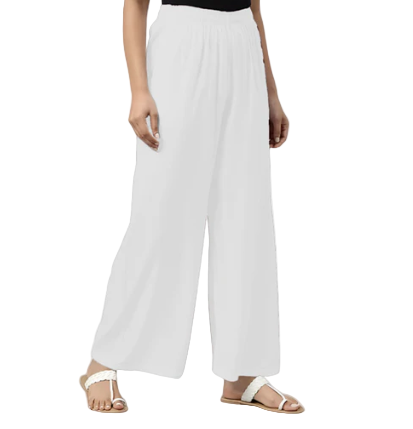 Women's Wide Leg Palazzo Trousers – Elastic Waist, Soft & Stretchy Lounge and Casual Pants