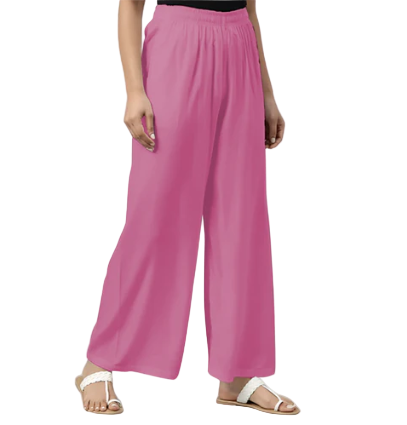 Women's Wide Leg Palazzo Trousers – Elastic Waist, Soft & Stretchy Lounge and Casual Pants