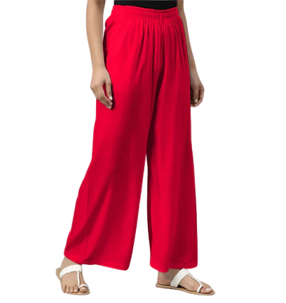 Women's Wide Leg Palazzo Trousers – Elastic Waist, Soft & Stretchy Lounge and Casual Pants