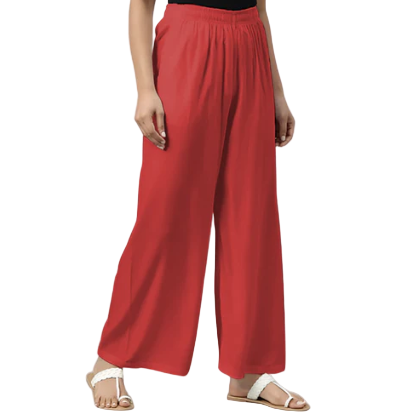 Women's Wide Leg Palazzo Trousers – Elastic Waist, Soft & Stretchy Lounge and Casual Pants