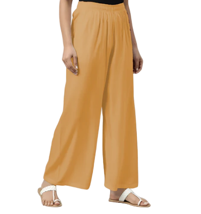 Women's Wide Leg Palazzo Trousers – Elastic Waist, Soft & Stretchy Lounge and Casual Pants