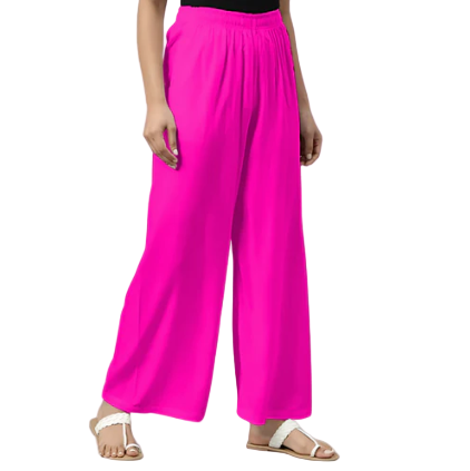 Women's Wide Leg Palazzo Trousers – Elastic Waist, Soft & Stretchy Lounge and Casual Pants