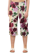 Women's Wide Leg Floral Shorts – Lightweight High-Waist Pull-On Shorts for Summer, Casual & Holiday Wear