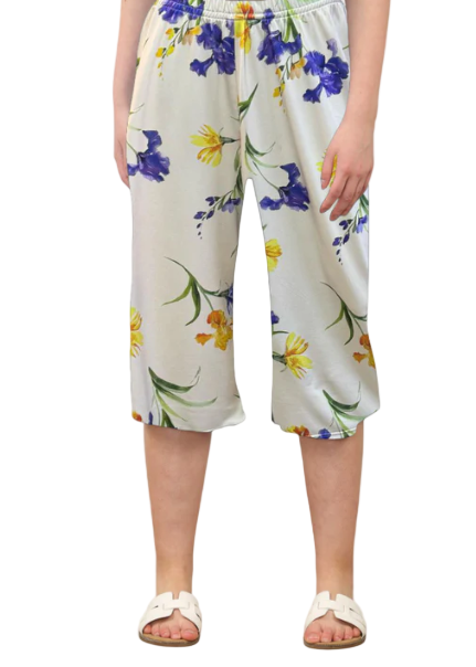 Women's Wide Leg Floral Shorts – Lightweight High-Waist Pull-On Shorts for Summer, Casual & Holiday Wear