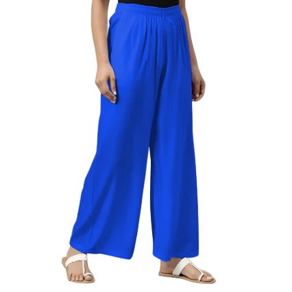 Women's Wide Leg Palazzo Trousers – Elastic Waist, Soft & Stretchy Lounge and Casual Pants